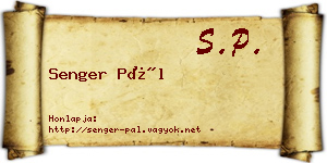 Senger Pál névjegykártya